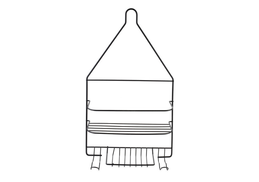 Porte-serviettes de Salle de Bain CARL BLACK - 2 Crochets et 2 Supports 25x10x45cm - HTWM2669 - Mondex