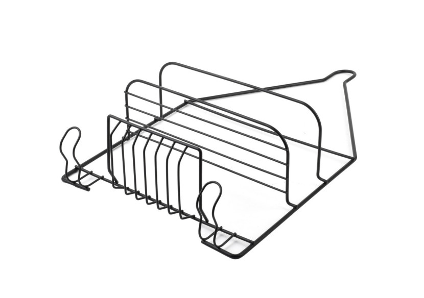 Porte-serviettes de Salle de Bain CARL BLACK - 2 Crochets et 2 Supports 25x10x45cm - HTWM2669 - Mondex