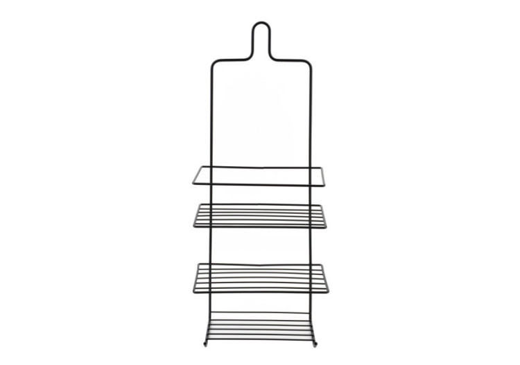 Porte-serviettes de Salle de Bain CARL BLACK - 3 Crochets et 2 Supports 18,5x10x47,5cm - HTWM2683 - Mondex