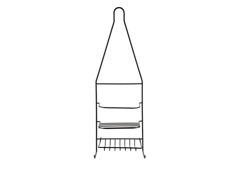 Porte-savon Carl Black - Ensemble de 2 pièces 15x9,5x46cm avec 2 crochets - HTWM2706 - Mondex