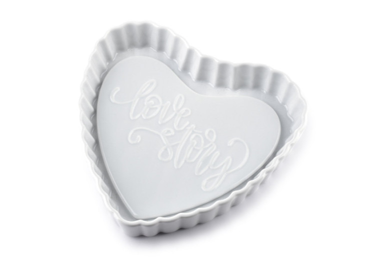 Moule à Gâteau MODERN LIFE - Porcelaine en Forme de Coeur 20x19xh4cm - HTD2283-PROM - Cookini By Mondex