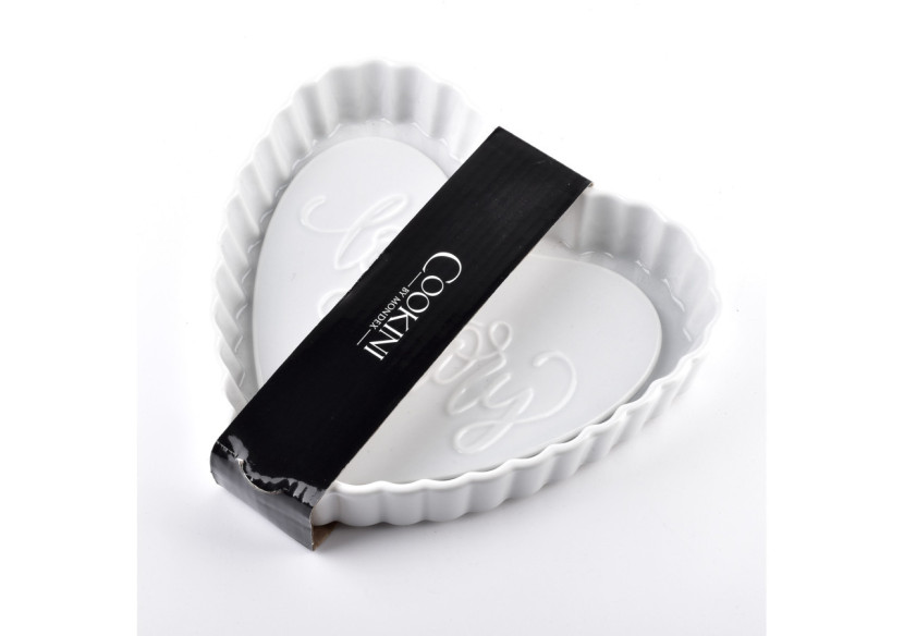 Moule à Gâteau MODERN LIFE - Porcelaine en Forme de Coeur 20x19xh4cm - HTD2283-PROM - Cookini By Mondex