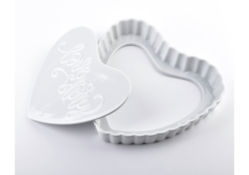 Moule à Gâteau MODERN LIFE - Porcelaine en Forme de Coeur 20x19xh4cm - HTD2283-PROM - Cookini By Mondex