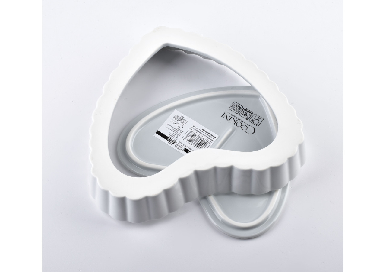 Moule à Gâteau MODERN LIFE - Porcelaine en Forme de Coeur 20x19xh4cm - HTD2283-PROM - Cookini By Mondex