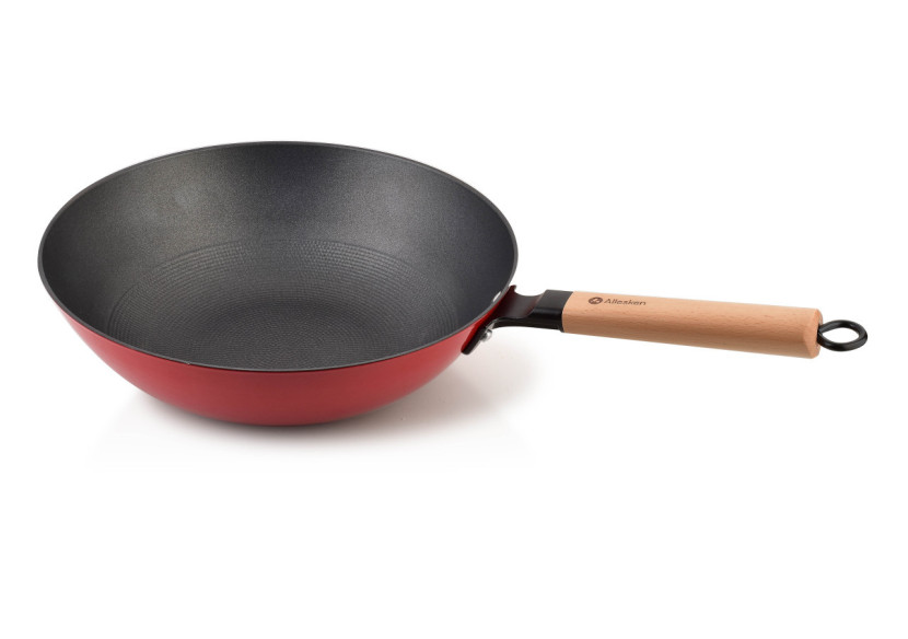 Wok RODELUXE - 30 cm - Émail Rouge - HTXD5939-PROM - Allesken
