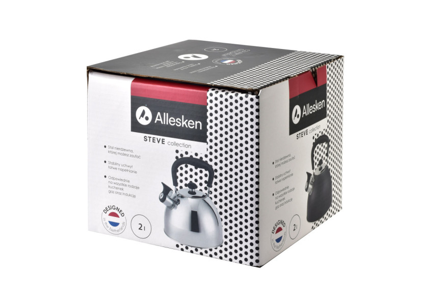 Bouilloire STEVE SILVER - Capacité 2,0L en acier inoxydable - HTXD6837-CX - Allesken