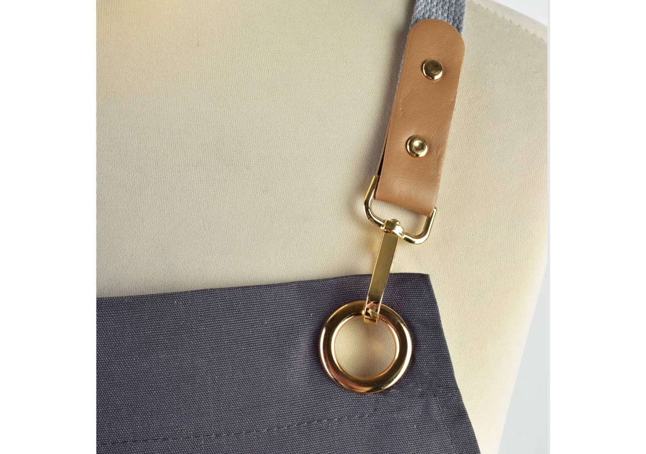 Tablier MATHILDE - 78x70cm en tissu haut de gamme gris - HTUA7346 - Allesken