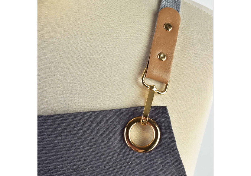 Tablier MATHILDE - 78x70cm en tissu haut de gamme gris - HTUA7346 - Allesken