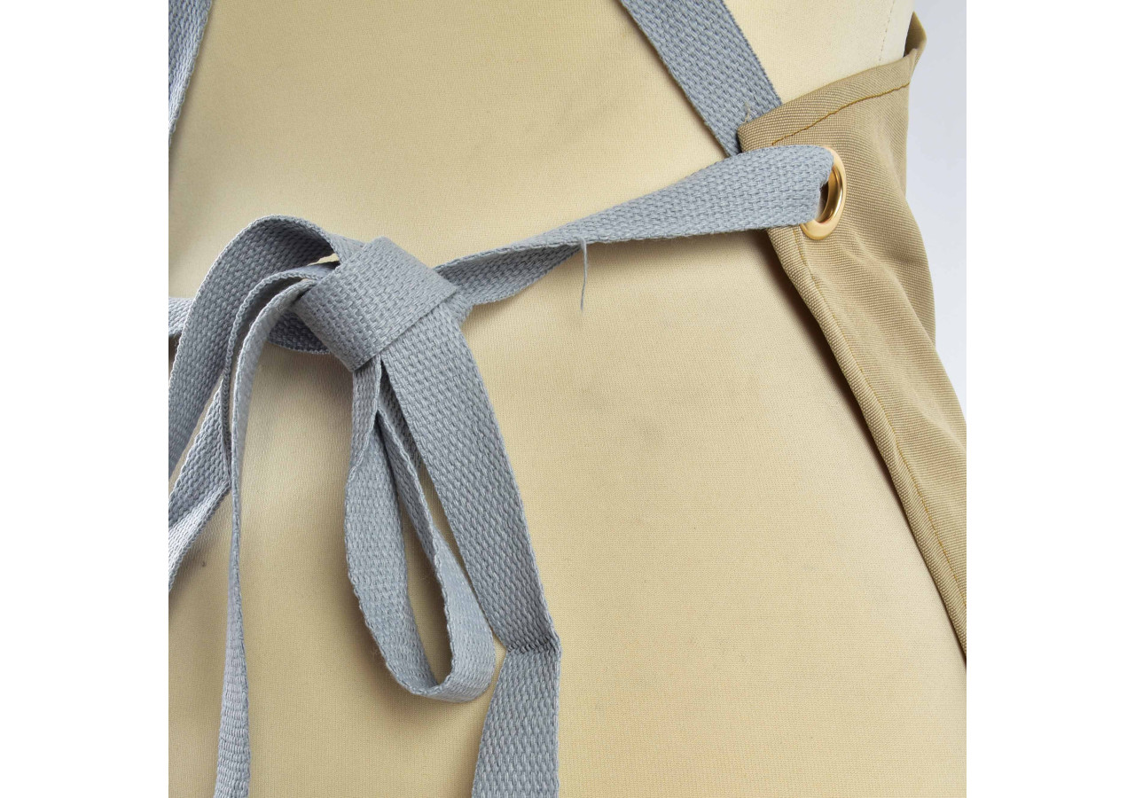 Tablier MATHILDE - 76x68cm en tissu haut de gamme beige - HTUA7360 - Mondex