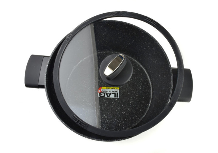 Casserole VALERIAN - Aluminium 28xh13cm, 6,7L avec couvercle en verre - HTXD5564-CX - Allesken 2