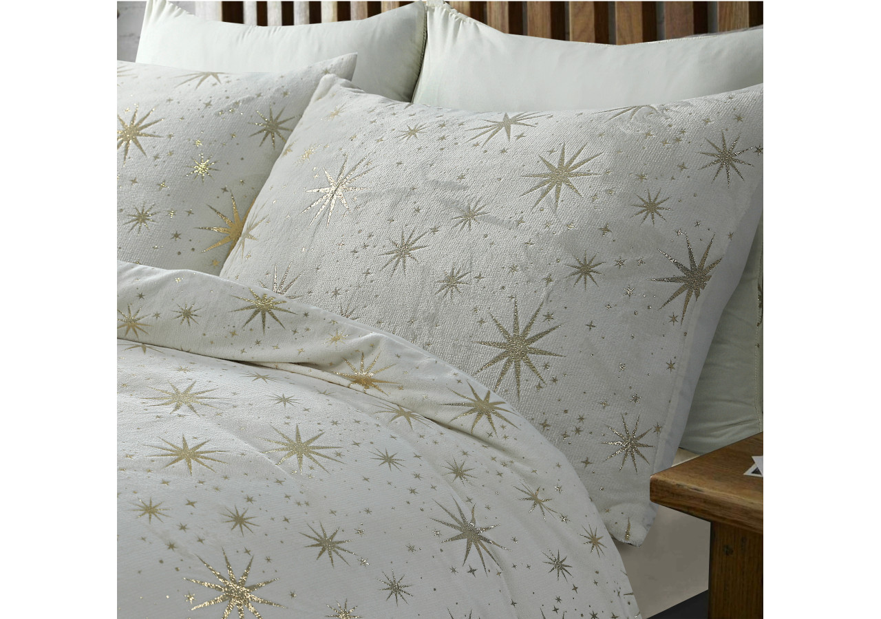 Housse de couette Glamour Flanel - Crème 140 x 200/220 cm - 17019066 - Sleeptime