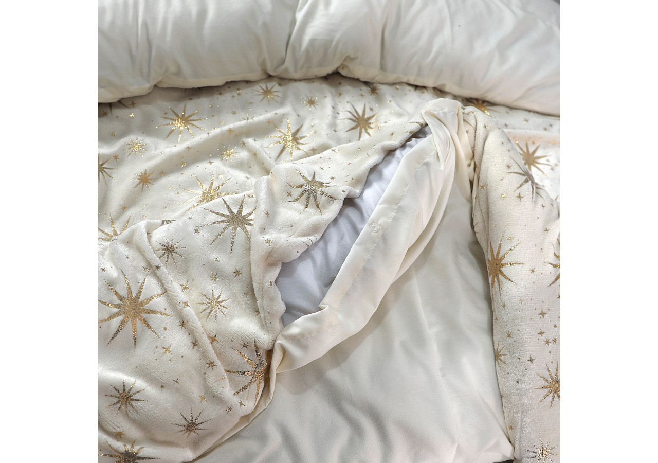 Housse de Couette Glamour Flanel Stars - Flanel Teddy Fleece 240 x 200/220 - 17019068 - Sleeptime