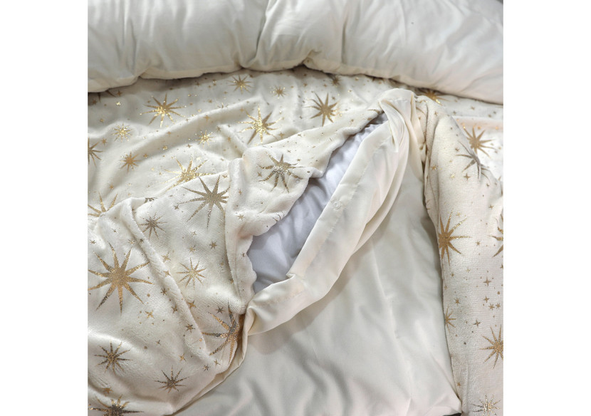 Housse de Couette Glamour Flanel Stars - Flanel Teddy Fleece 240 x 200/220 - 17019068 - Sleeptime Housse de Couette Glamour Flanel Stars - Flanel Teddy Fleece 240 x 200/220 - 17019068 - Sleeptime