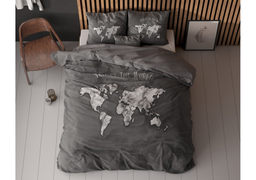 Housse de couette Marble World Antracite - 200 x 200/220 cm en coton - 14020111 - Sleeptime