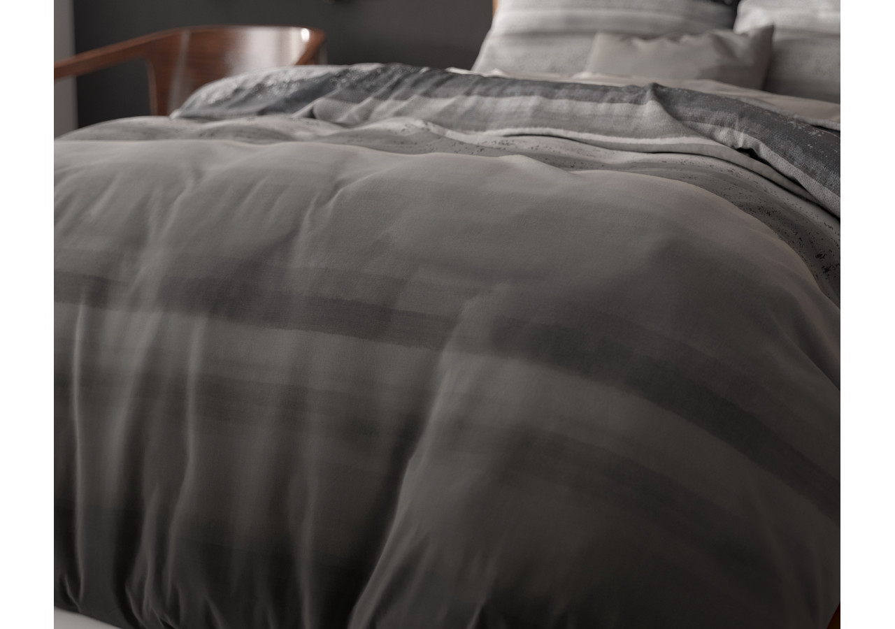 Housse de Couette Marcus Antracite - 100% Coton 200 x 220 cm - 14019377 - Sleeptime