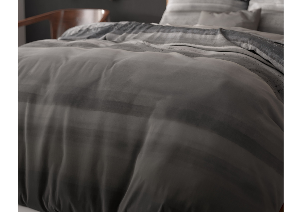 Housse de Couette Marcus Antracite - 100% Coton 200 x 220 cm - 14019377 - Sleeptime