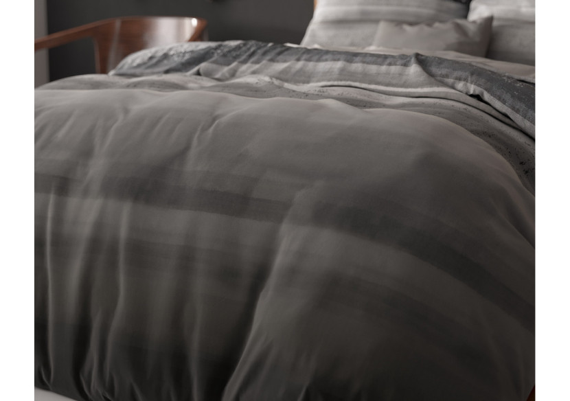 Housse de Couette Marcus Antracite - 100% Coton 200 x 220 cm - 14019377 - Sleeptime