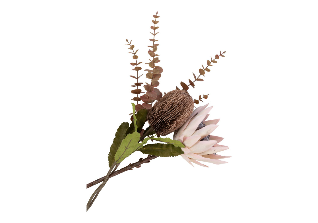 Bouquet King Protea - Fleurs artificielles bordeaux, 65 cm - 9501160 - House Nordic