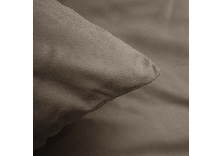 Housse de couette Velvet Uni - Taupe/Gris 200x200/220cm - 17021269 - Mondex