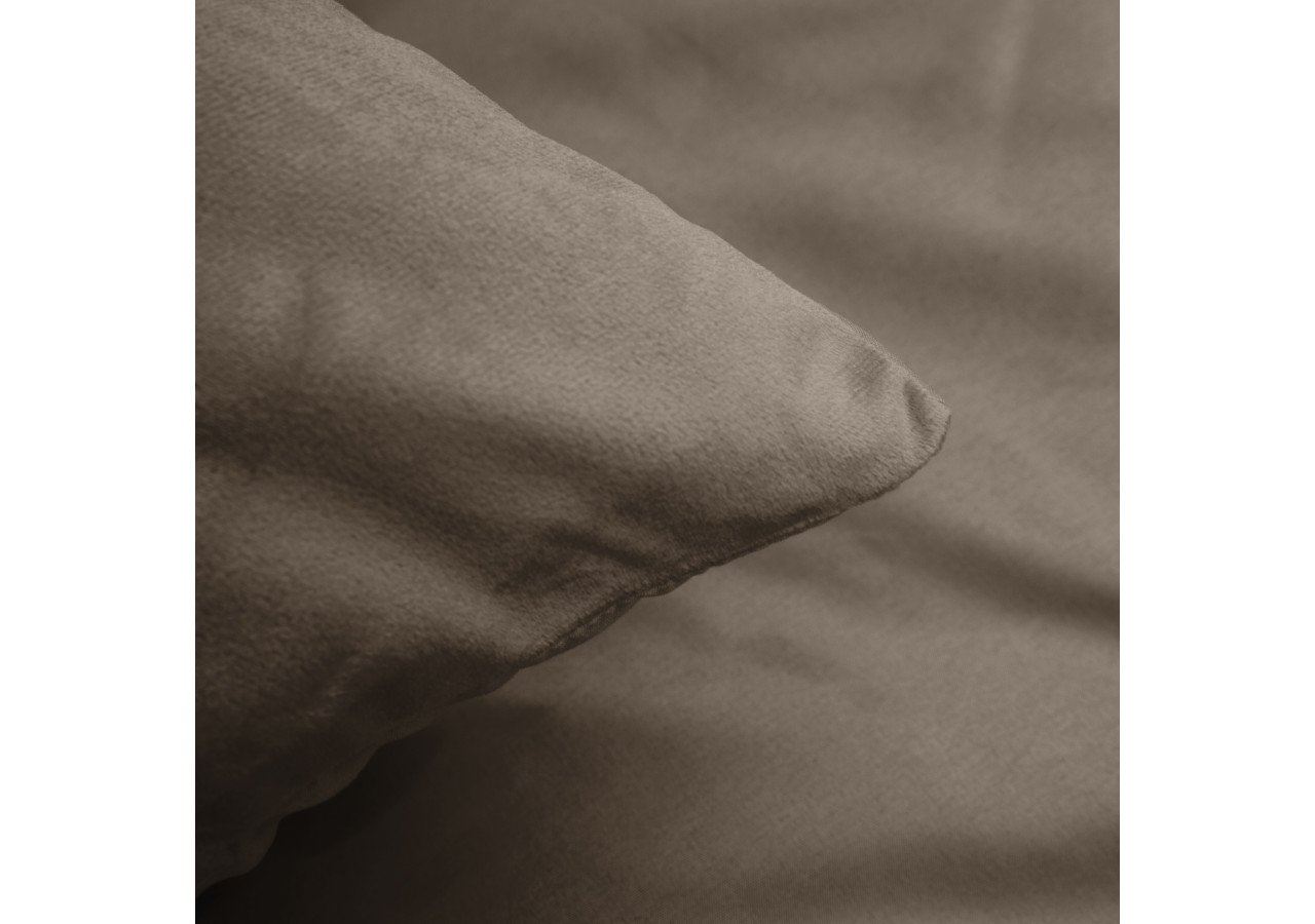 Housse de couette Velvet Uni - Taupe/Gris 200x200/220cm - 17021269 - Mondex