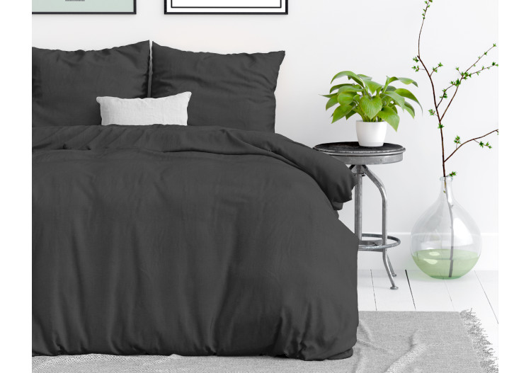 Housse de Couette Stone Washed - Anthracite 140 x 220 cm - 15020924 - Dreamhouse