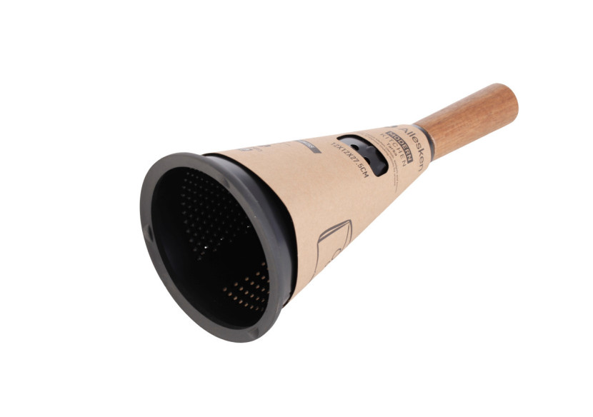 Râpe MODERN KITCHEN - Acier inoxydable et poignée en bois 12x12x27,5cm - HTXD0285 - Allesken