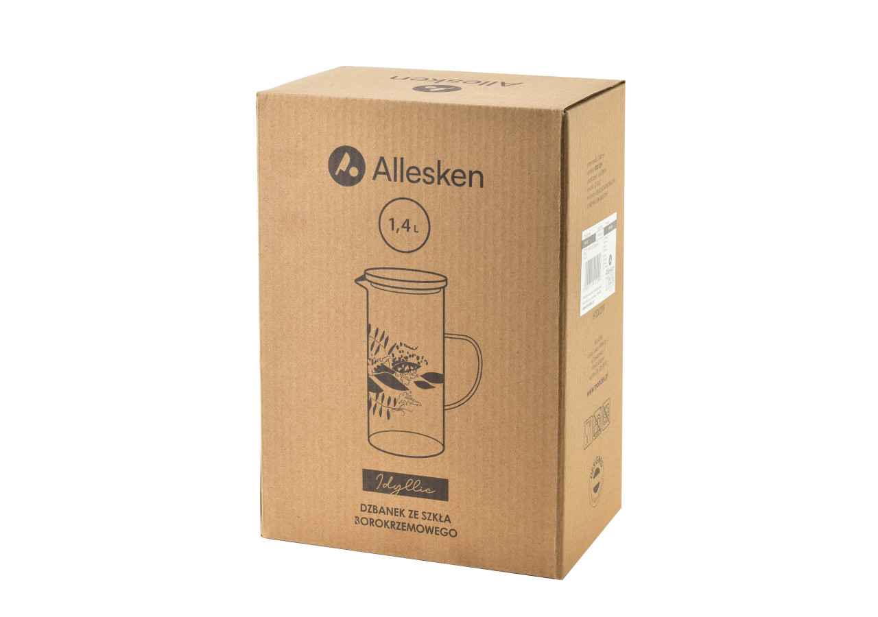 Carafe IDYLLIC - Verre 1,4L avec motif floral - HTID1299 - Allesken