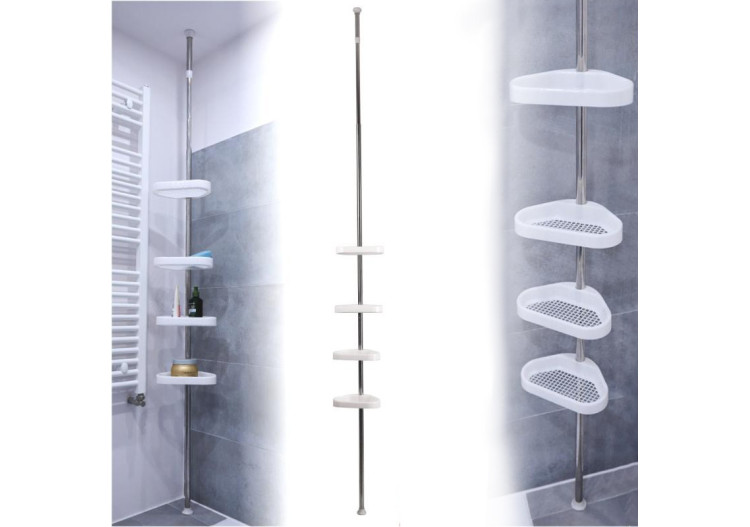 Porte-serviettes ZAC WHITE - Téléscopique 23x14xh260cm - HTUA0795 - Bathlab By Mondex