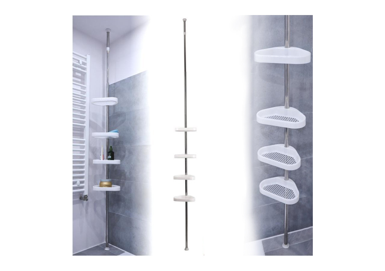 Porte-serviettes ZAC WHITE - Téléscopique 23x14xh260cm - HTUA0795 - Bathlab By Mondex