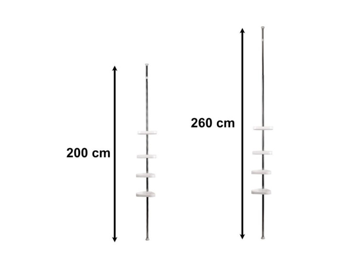 Porte-serviettes ZAC WHITE - Téléscopique 23x14xh260cm - HTUA0795 - Bathlab By Mondex 2