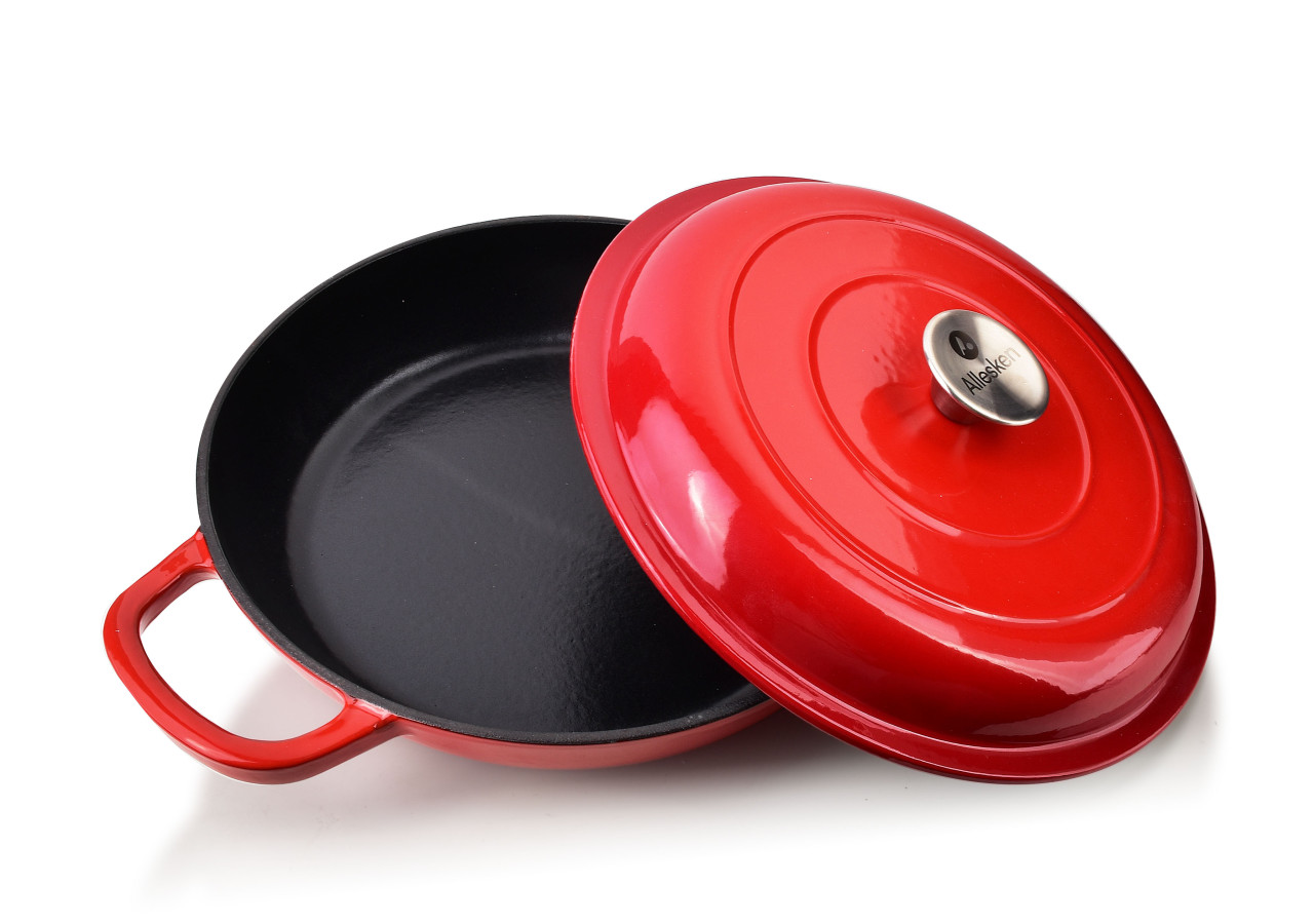 Cocotte RODELUXE - Émaillée en fonte 26x26xh11cm - HTXD5892-PROM - Allesken