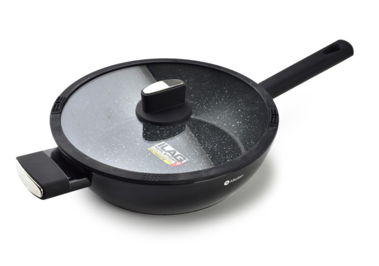 Poêle VALERIAN - Aluminium 28x51xh8cm avec couvercle en verre - HTXD5496-CX - Allesken