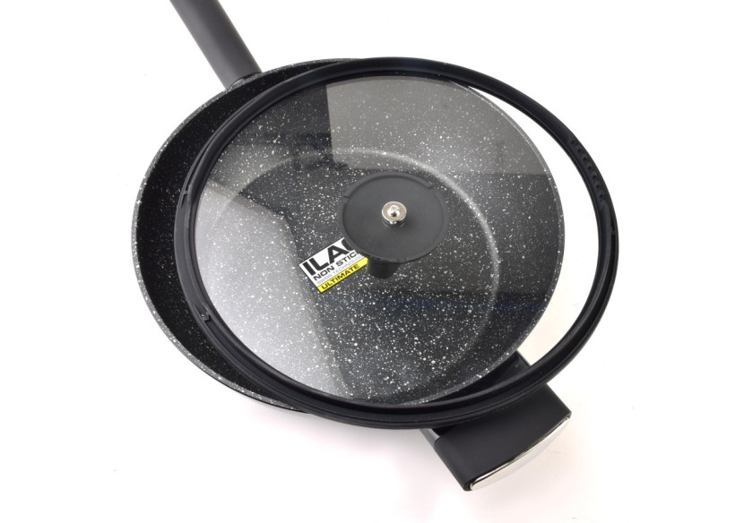 Poêle VALERIAN - Aluminium 28x51xh8cm avec couvercle en verre - HTXD5496-CX - Allesken Poêle VALERIAN - Aluminium 28x51xh8cm avec couvercle en verre - HTXD5496-CX - Allesken