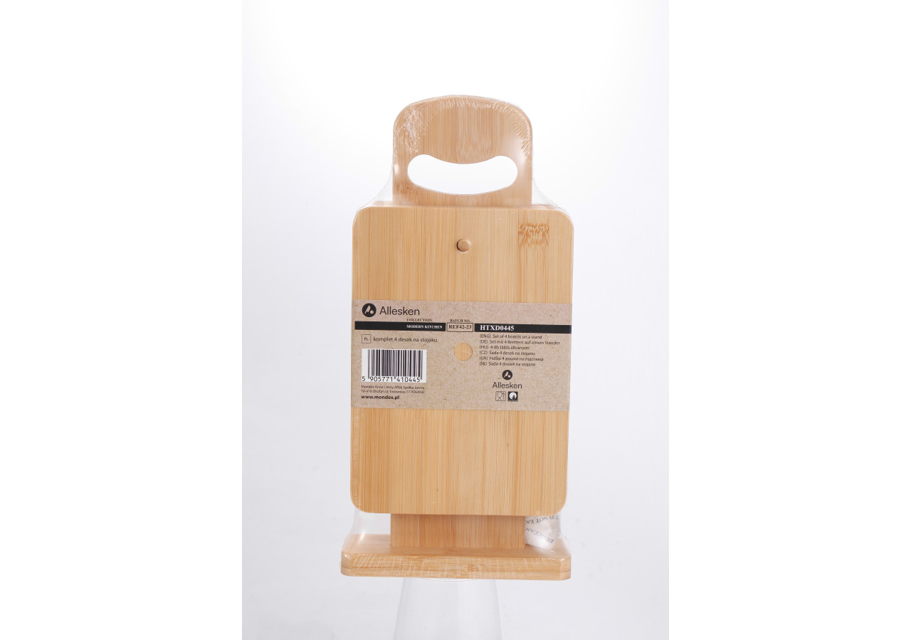 Set de 4 planches MODERN KITCHEN - Bambou sur support 15x5,5x31 cm - HTXD0445 - Allesken