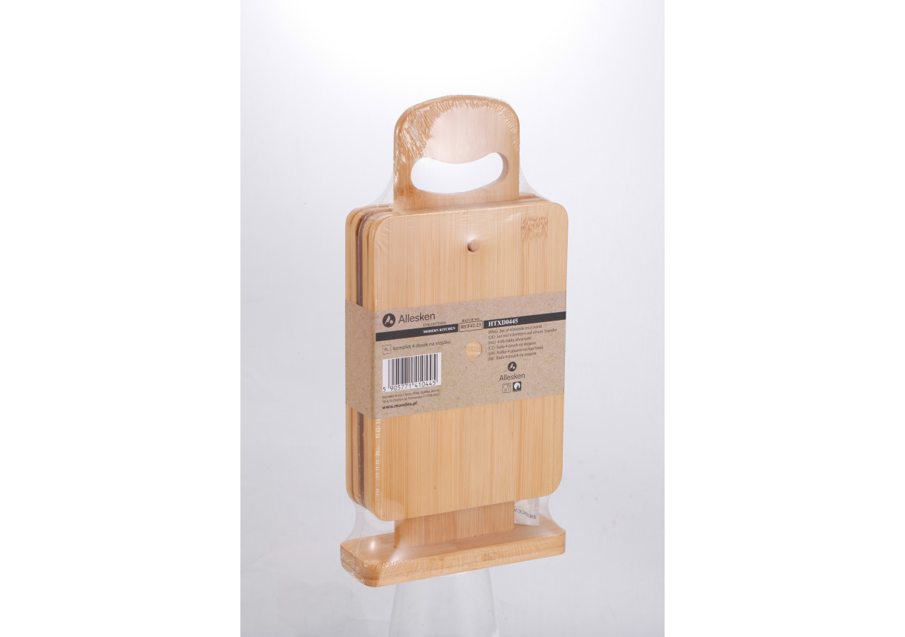 Set de 4 planches MODERN KITCHEN - Bambou sur support 15x5,5x31 cm - HTXD0445 - Allesken