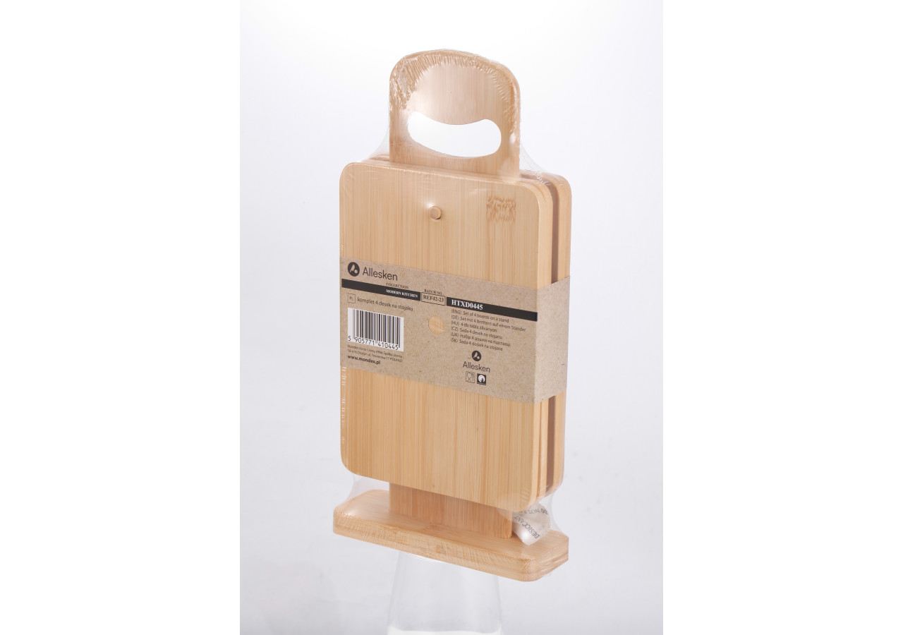 Set de 4 planches MODERN KITCHEN - Bambou sur support 15x5,5x31 cm - HTXD0445 - Allesken