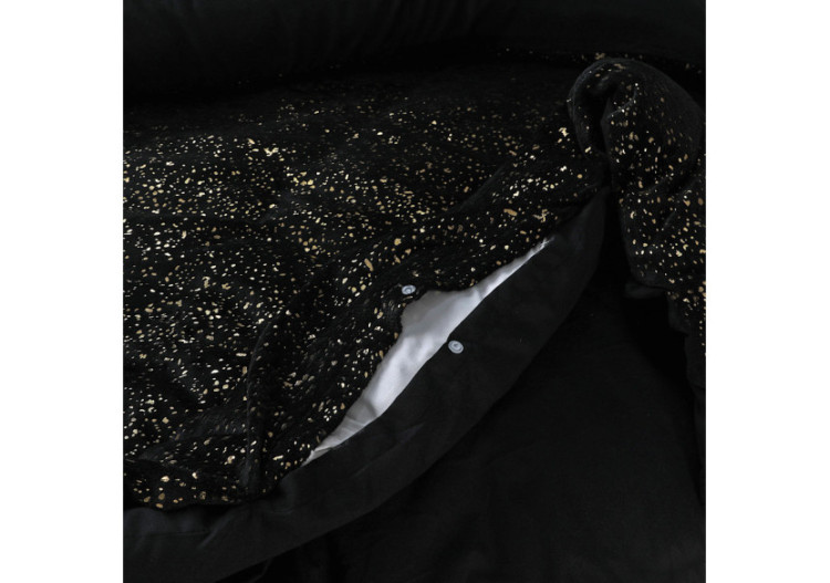 Housse de Couette Glamour Flanel Sparkle Foil Noir - 240 x 200/220 cm - Royal Textile 2