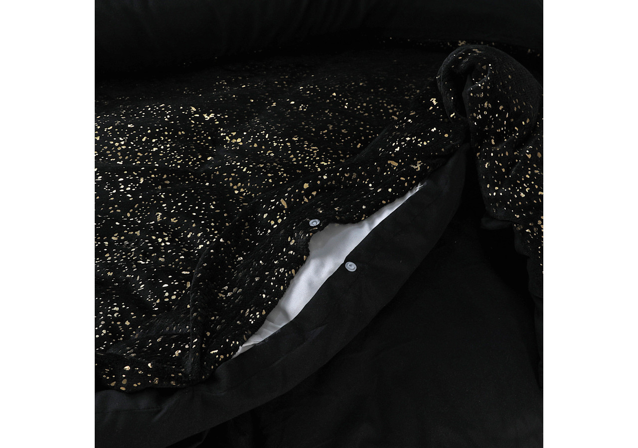 Housse de Couette Glamour Flanel Sparkle Foil Noir - 240 x 200/220 cm - Royal Textile