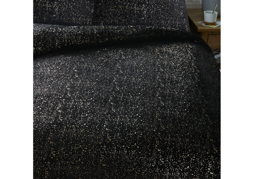 Housse de Couette Glamour Flanel Sparkle Foil Noir - 240 x 200/220 cm - Royal Textile