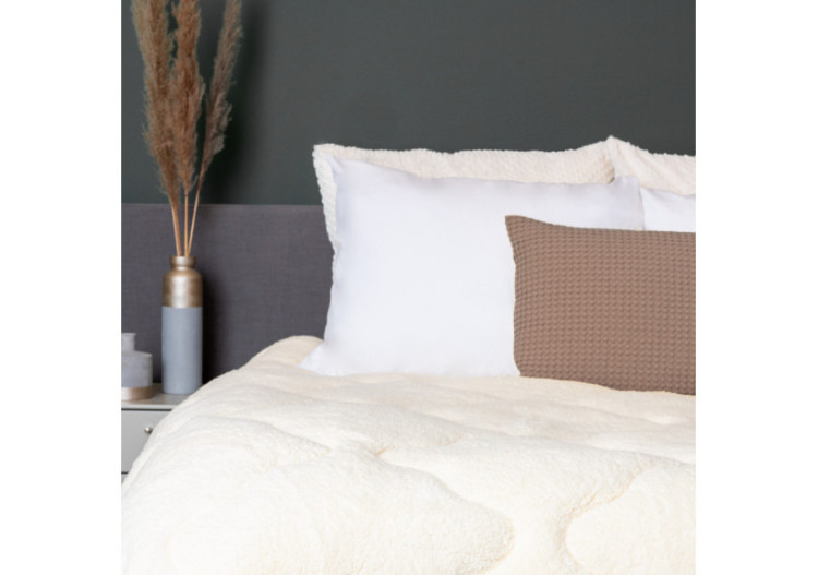 Couette Lazy Teddy Crème - 200 x 200 cm, Luxe et Confort - 17019245 - Sleeptime