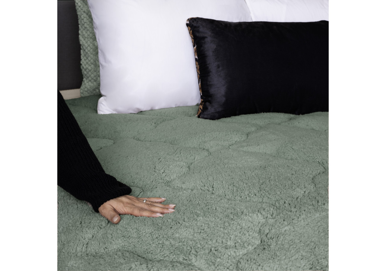 Couette Lazy Teddy Vert Foncé - 140 x 200 cm, Luxe et Praticité - 17019247 - Sleeptime