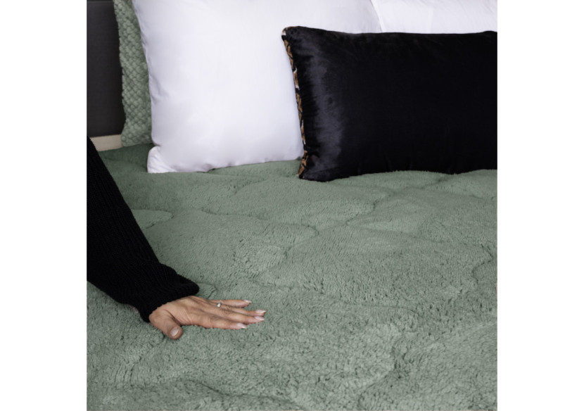 Couette Lazy Teddy Vert Foncé - 140 x 200 cm, Luxe et Praticité - 17019247 - Sleeptime