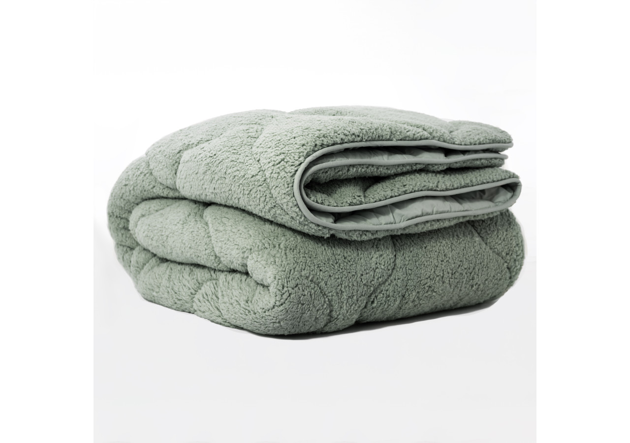 Couette Lazy Teddy Vert Foncé - 140 x 200 cm, Luxe et Praticité - 17019247 - Sleeptime