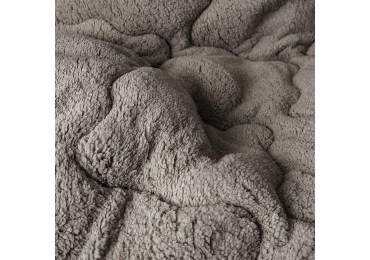 Couette Lazy Teddy Taupe - 200 x 200cm en Teddy et Microfibre - 17019251 - Sleeptime