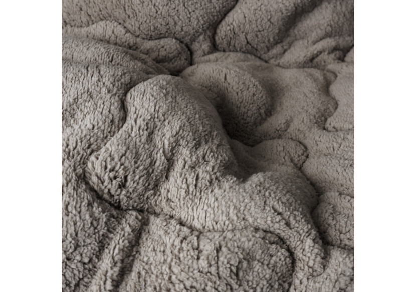 Couette Lazy Teddy Taupe - 200 x 200cm en Teddy et Microfibre - 17019251 - Sleeptime