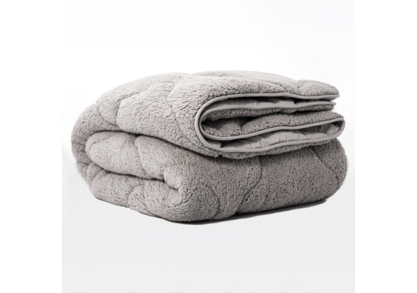 Couette Lazy Teddy Taupe - 200 x 200cm en Teddy et Microfibre - 17019251 - Sleeptime