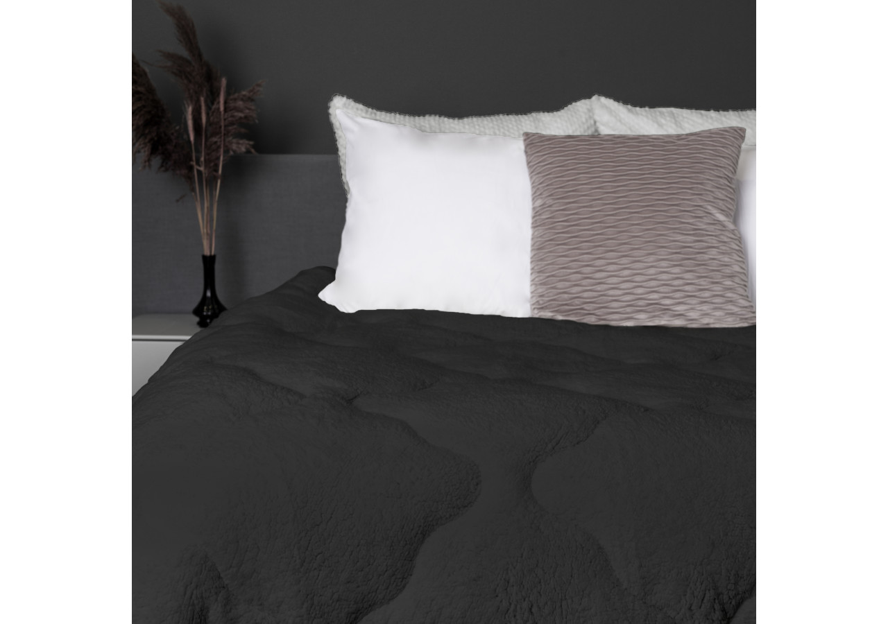 Couette Lazy Teddy Antracite - 240 x 200 cm, luxe et confort - 17019240 - Sleeptime