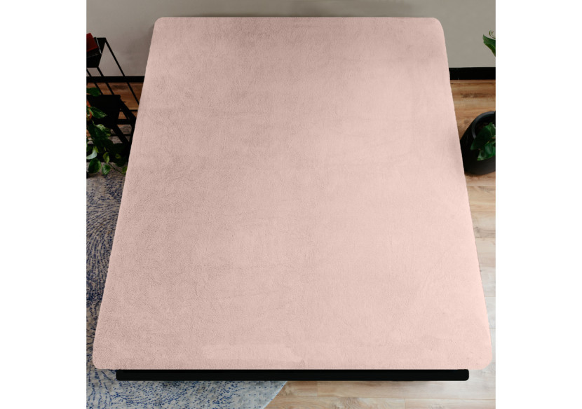 Housse de matelas Teddy - Rose 160 x 200 cm, confort optimal - 17019186 - Sleeptime