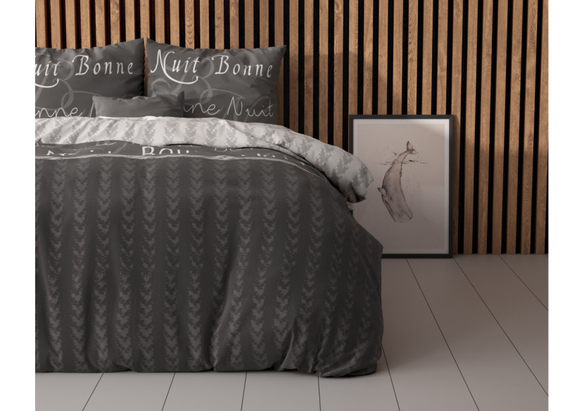 Housse de Couette Bonne Nuit Antracite - 140x220 - Bonne Nuit 4 Antraciet 140x220 - Royal Textile