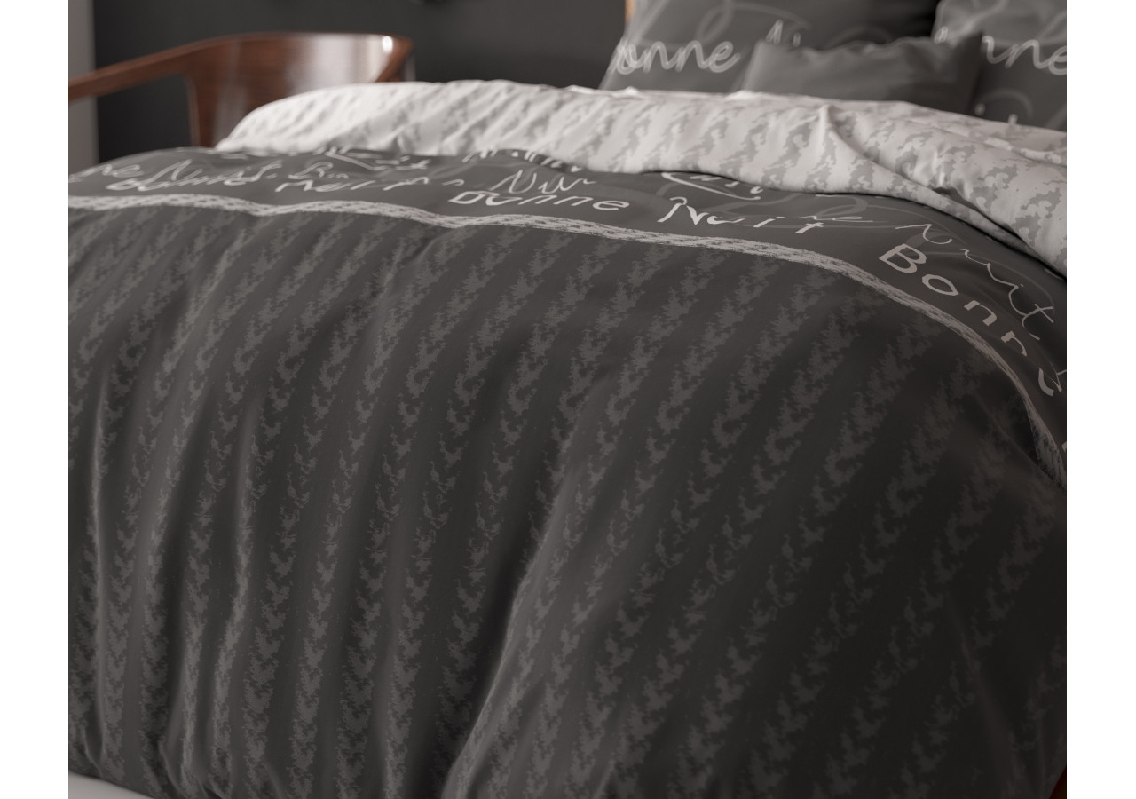 Housse de Couette Bonne Nuit Antracite - 140x220 - Bonne Nuit 4 Antraciet 140x220 - Royal Textile